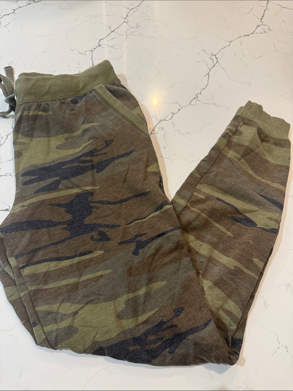 Camo Joggers in Olive Green - Casual Comfort